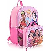 Fast Forward Disney Princess 16" Backpacks With Lunch Bag - Licensed Characters Kids Schoolbag