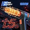 1800W Variable Temperature Heat Gun - 100°F To 1200°F With 4 Nozzles For Shrink Tubing, Epoxy Resin, Paint Removal & Crafting