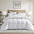 Winter Extra Warm White Cal King Size Down Alternative Comforter, Heavyweight All Season Fiberfill Comforter Duvet Insert 108x98 with Corner Tabs - Ultra Soft Brushed Microfiber Shell