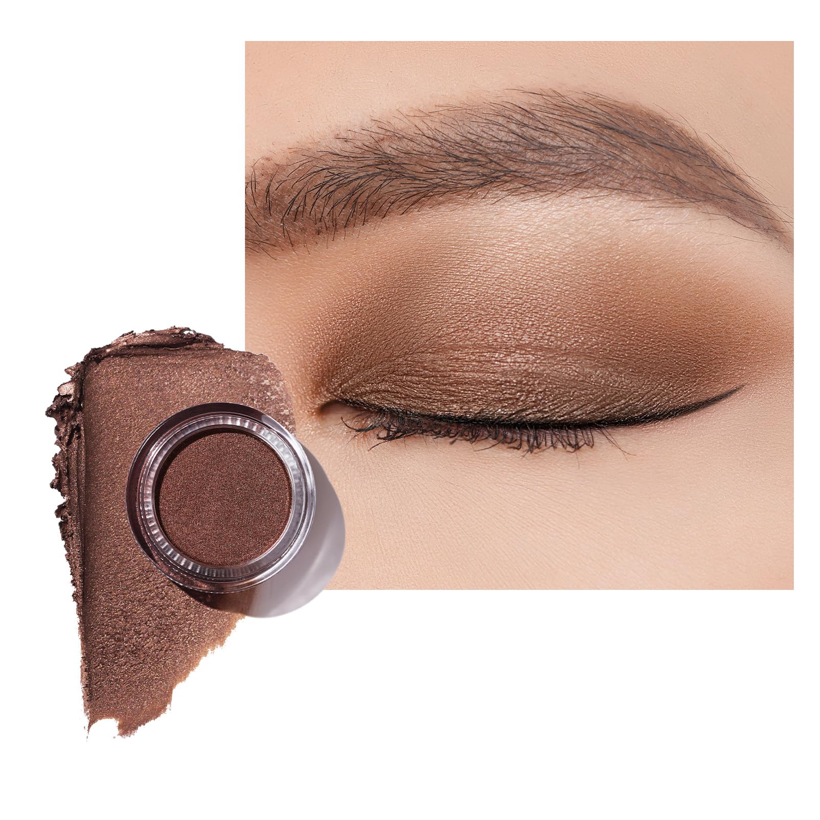 Oulac Shimmer Eyeshadow Pearl Finish| Bronze Highly Pigmented Eyeshadow| Waterproof & Long-Lasting| Longwear Blendable Shimmer Eyemake-up | Vegan | 06g (P01) Bronze — image 1