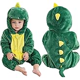 MICHLEY Unisex Baby Animal Costume Winter Autumn Flannel Hooded Romper Cosplay Jumpsuit