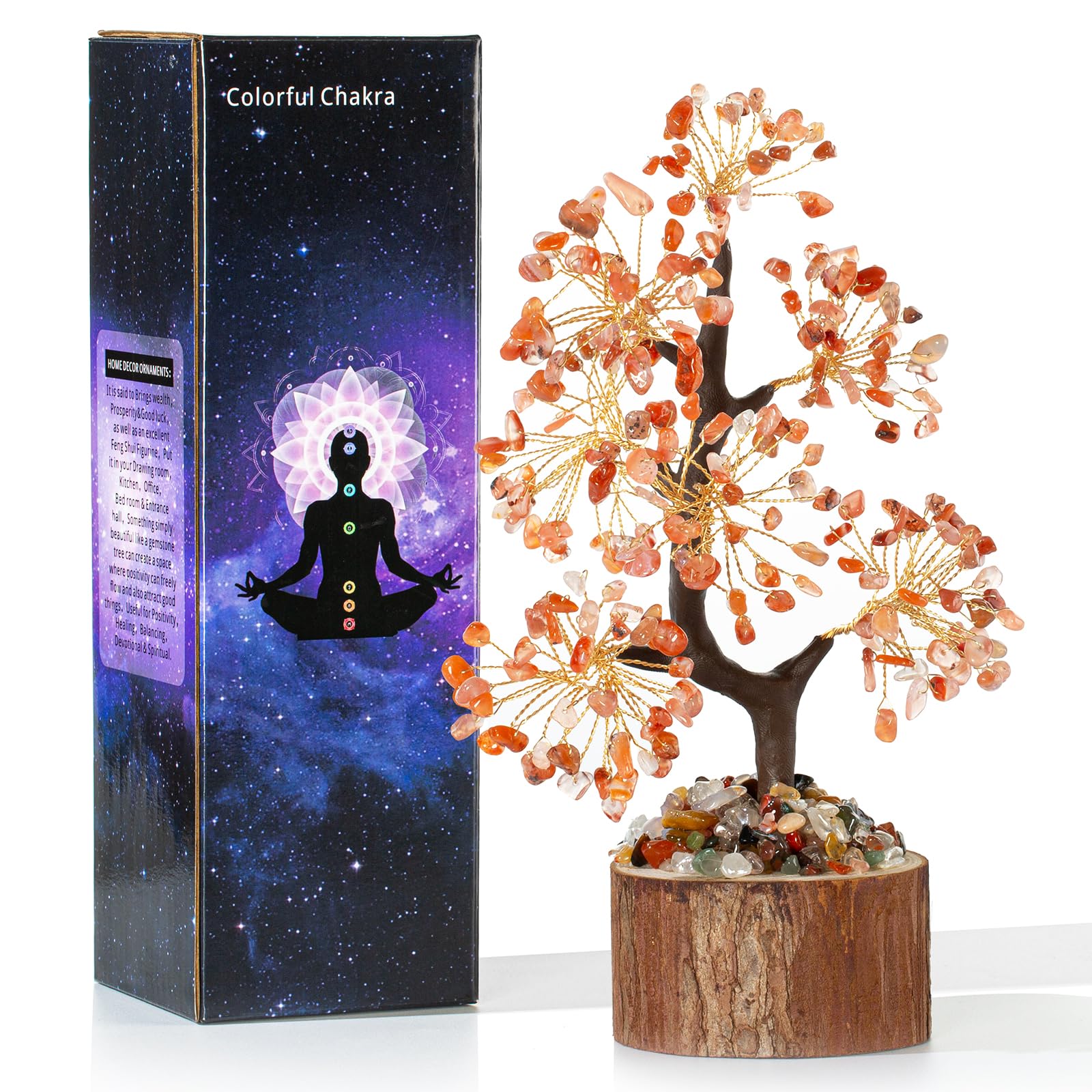 XIANNVXI Carnelian Crystal Tree Red Agate Carnelian Tree of Life Red Ornaments Decorations Money Tree Xmas Gifts