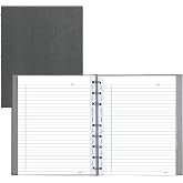 Blueline MiracleBind&trade; Notebook, Refillable, Lizard-Like Hard Cover, 9.25" x 7.25", 150 Ruled Pages, Cool Grey (AF9150.97)
