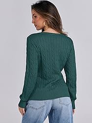 ANRABESS Womens Long Sleeve Cable Knit Sweater 2025