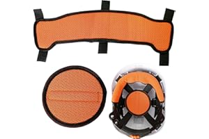 Aolamegs Hard Hat Sweatband and Top Pad - 1 Set Washable Hard Hat Sweat Bands with Helmet Padding,3-Layer Fabri Hardhats Sweat Liner Replacement,Hardhat Accessories for Welding/Construction Helmet
