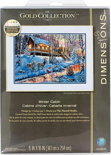 Amazon Com Dimensions 70 08976 Gold Collection Winter Cabin