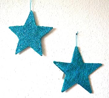 Weihnachtsdeko Sisalstern Stern Sisal Türkis Blau 2 Stück