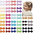 Ruyaa 50 Pieces 25 Colors Fully Lined No Slip Hair Clips, Barrettes, Hair Accessories for Girls, Toddlers, Infants (Candy Colors 50pcs)