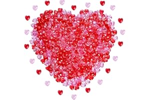 Yookat 600 Pieces Acrylic Heart Rhinestone 12 mm 3D Valentines Rhinestone Hearts Acrylic Heart Crystal Rhinestone for Valentine's Day Wedding Decoration