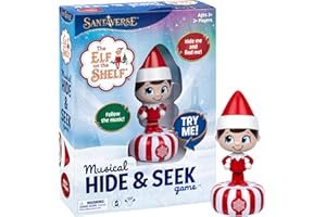 MOOSE The Elf On The Shelf Musical Hide & Seek Game, Hide The Electronic Scout Figure, The Elf Plays Music & Sounds Every Few Seconds To Help Kids Find Him, When Found, Kids Can Celebrate As He Plays Music