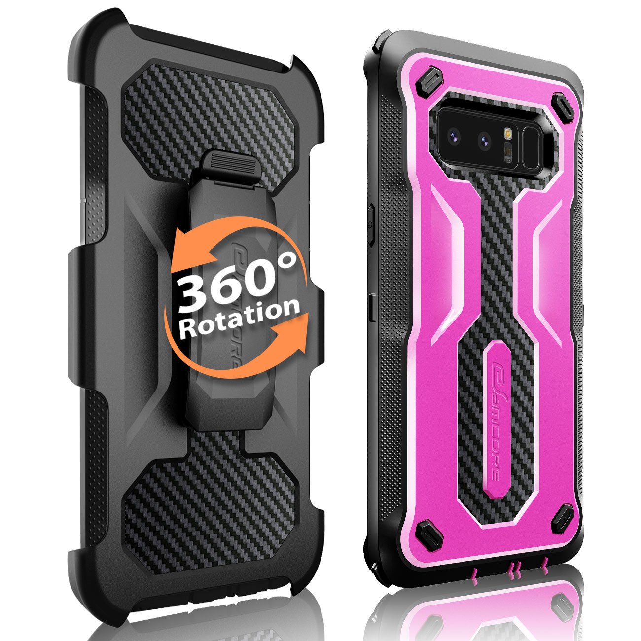 Galaxy Note 8 case, eSamcore Full Body Protection Shockproof Case Cover with Rugged Heavy Duty Holster Clip Kickstand [WITHOUT Built-in Screen Protector] for Samsung Note 8 2017 [Purple]