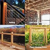 AZKEEGREY 100m Stainless Steel Wire Rope 1.5mm 7x7 Heavy Duty Cable + 100 Clamps view 6