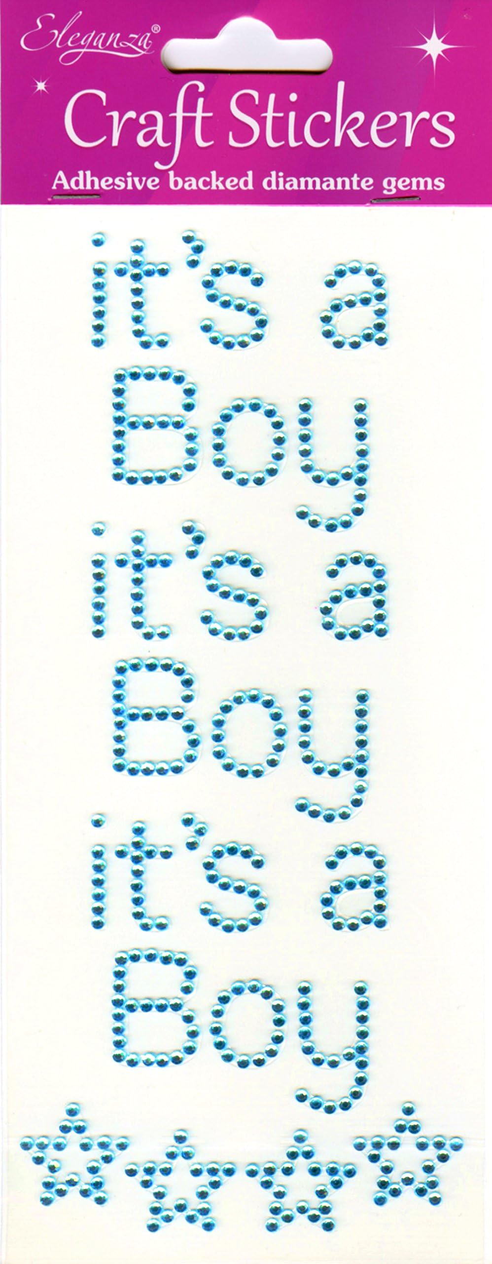 Eleganza It’s a Boy Stickers, Blue, Assorted