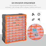 DURHAND 60-Drawer Wall Mount Parts Organizer Cabinet Garage Transparent Drawers view 6
