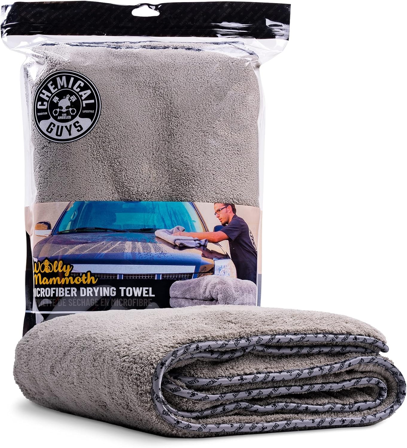 Chemical Guys MIC1995 36" x 25" Grey Microfibre Wool Dryer Towel