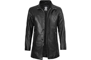 Decrum Real Leather Coat Men - Lambskin Classic Carcoat Style Leather Jacket Mens
