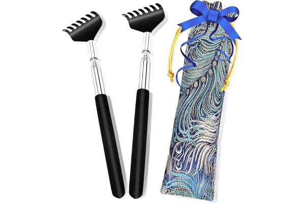 ONEEKK Back Scratcher, 2 Pack Back Scratchers for Men Women Kids Dogs Extendable Back Scratcher with Beautiful Gifts Packagin
