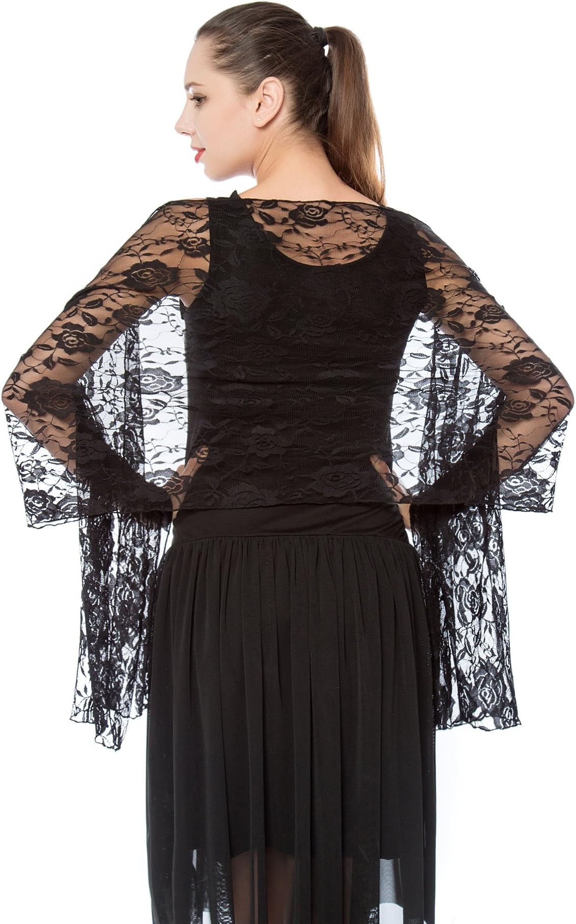 Women Lightweight Rose Lace Shawl, Gzcvba Bridal Evening Party Wrap Scarf