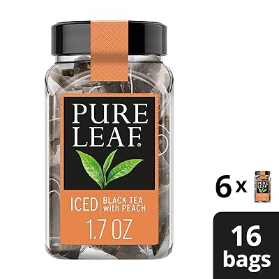 Pure Leaf Iced Tea Bags, Black Tea with Peach, 16 ct (Pack of 6)