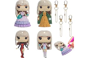 SLADPOEM Diamond Art Kits, 4 Pcs Acrylic Cute Keychain Merch for Women Fans, Diamond Painting Kit for Adults, Birthday Gifts-B