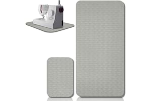Drydiet 2 Pcs Sewing Machine Muffling Mat Pedal Sewing Mat Reduce Vibrations Noise No Slip Machine Accessories for Quilting (17'' X 36'' and 9'' X 14'',Gray)