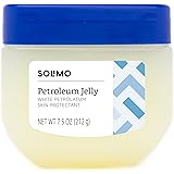 Amazon Brand - Solimo Petroleum Jelly White Petrolatum Skin Protectant, Unscented, 7.5 Ounce