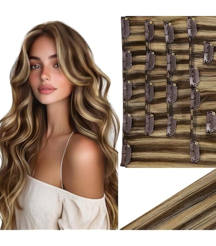 Pro2.0 Clip-in Hair Extensions 120g 7pcs 14inch Seamless Remy Human Hair Double Amazon.com : Sweetmet Pro2.0 Clip in Hair Extensions Real  main image 2