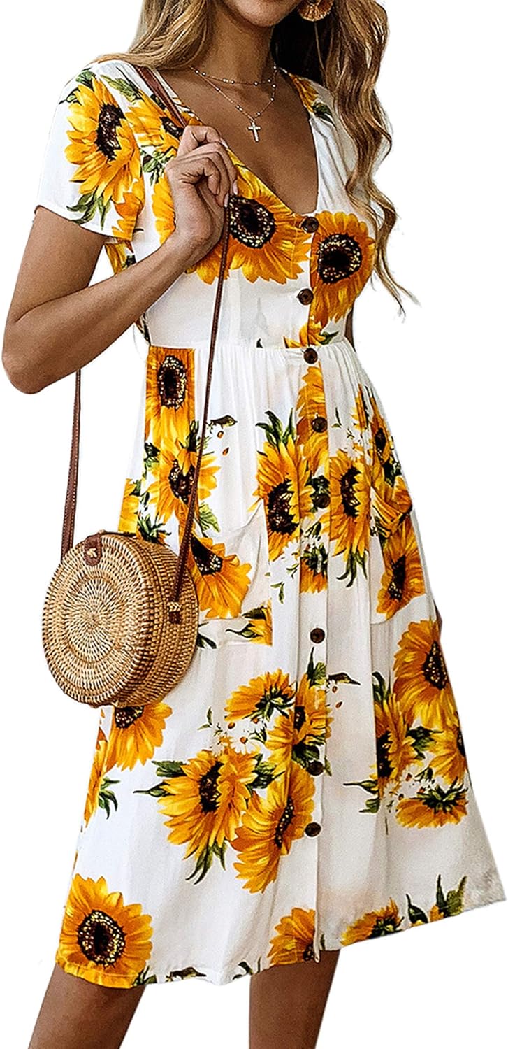 boho sunflower dress