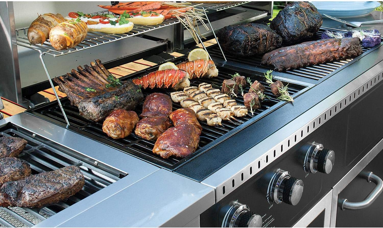 review More Sweet Deals Hybrid Pellet and Propane Gas Grill Barbeque 1027 sq.in. Cooking Surface Ourdoor Cooking Entertain
