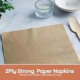 FOOGO Green 100pcs Brown Unbleached Paper Napkins 33x33 cm 2 Ply FSC view 2
