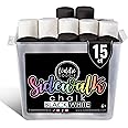 Loddie Doddie - 15ct Bucket of Black and White Sidewalk Chalk Jumbo - Non-Toxic Jumbo Sticks - Reusable Bucket for Fun & Creativity w/Easy Clean Up - Asphalt Chalk - White & Black Chalk Bucket
