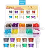 Riseuvo 140Pcs Low Profile Mini Blade Fuse Assortment Kit with Fuse Puller | Includes 2A&ndash;35A Fuses, Compatible with Cars, RVs, Trucks, Boats and Trailers