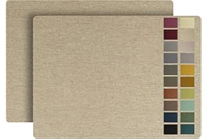 ILOFRI Linen Fabric Patches Self Adhesive 8x11 inch 2pcs, Fabric Couch Repair Tape Kits for Upholstery, Furniture, Car Seats, Office Chair, Sofa, Clothing, Jackets, Crafts - Beige Grey 1.0