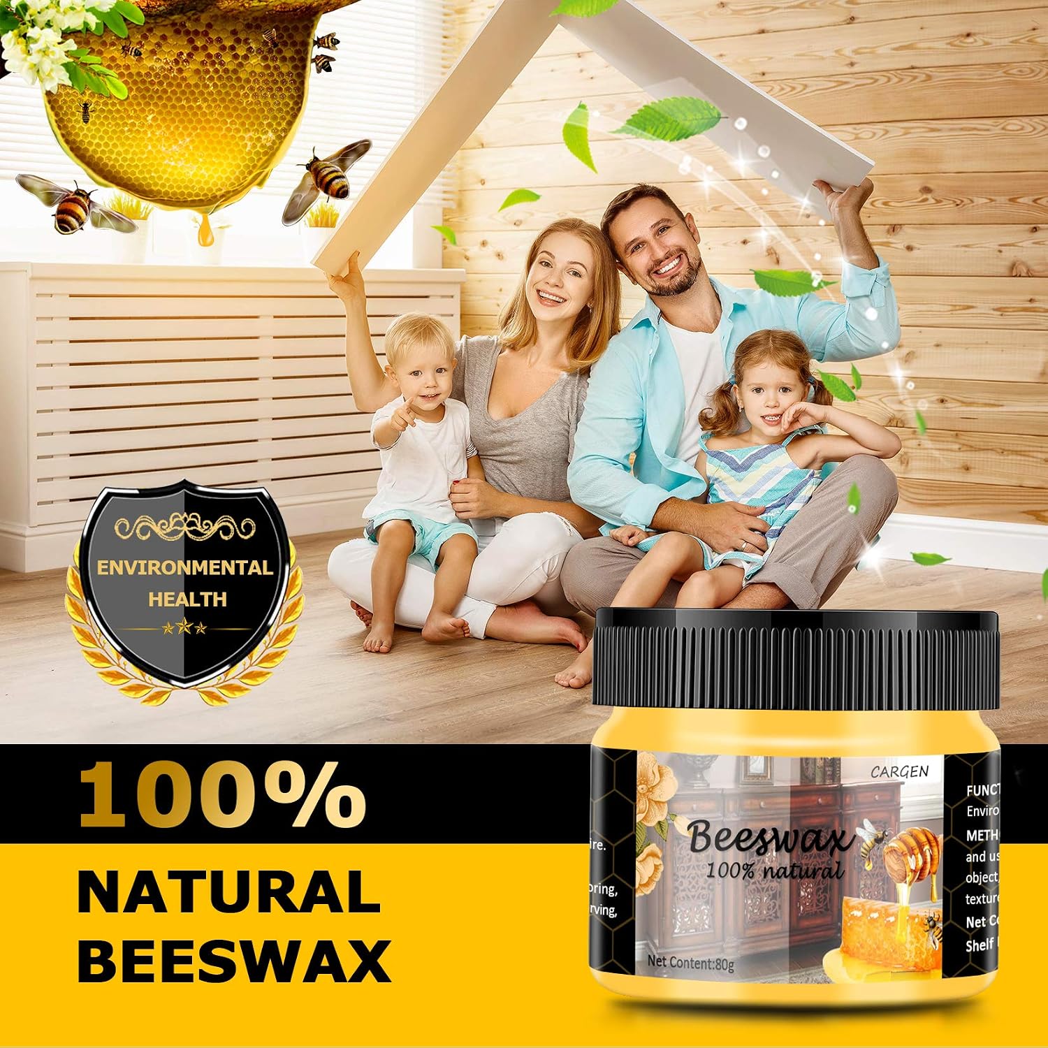 CARGEN 3 PCS Wood Seasoning Beewax Natural Beewax Traditional Wood Wax Multipurpose Beeswax Furniture Polish for Wood Cleaner and Polish Furniture Care - Image 4