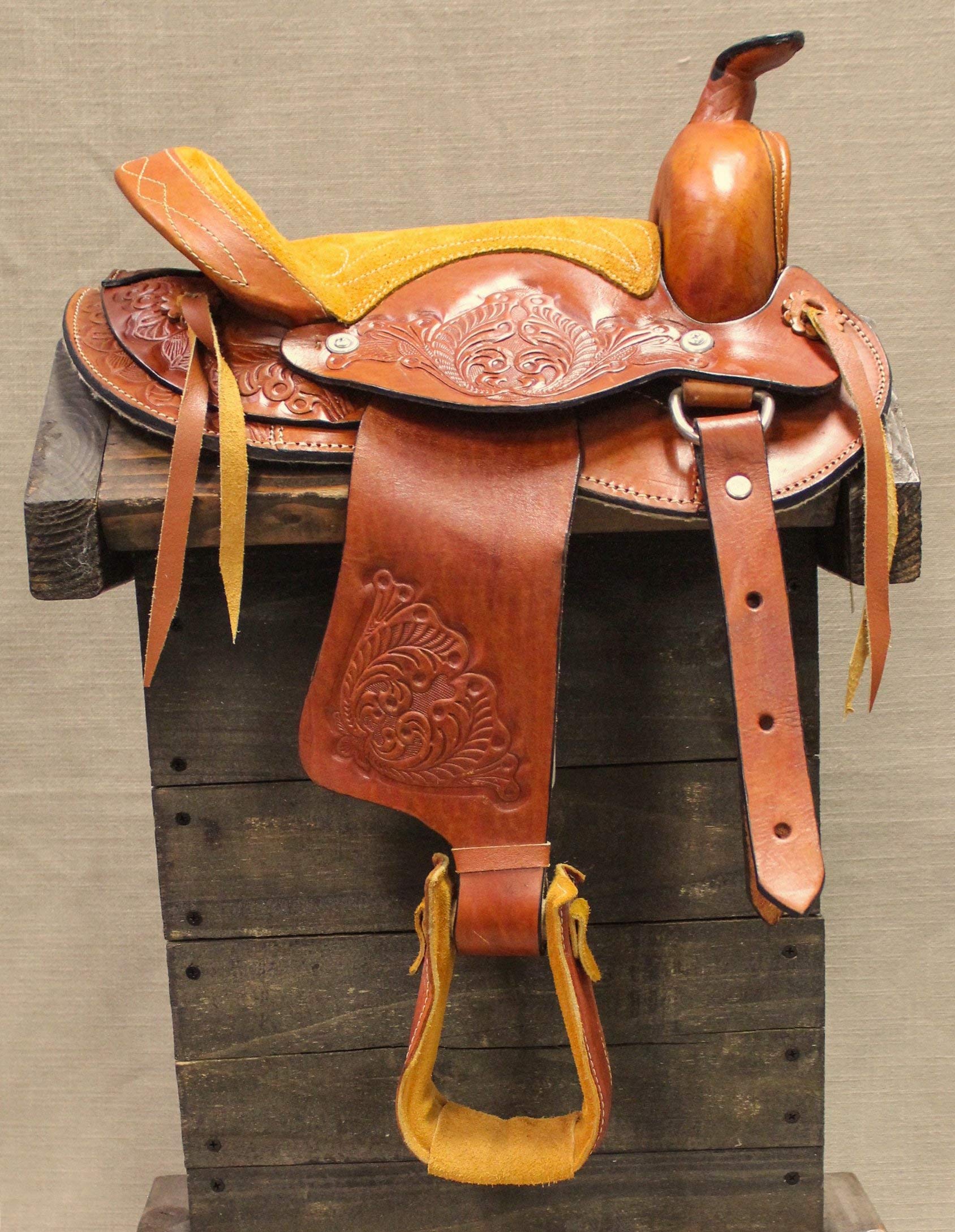 Buy MRoyal 10" Tan Pony Mini Horse Saddle Kids Pleasure Leather