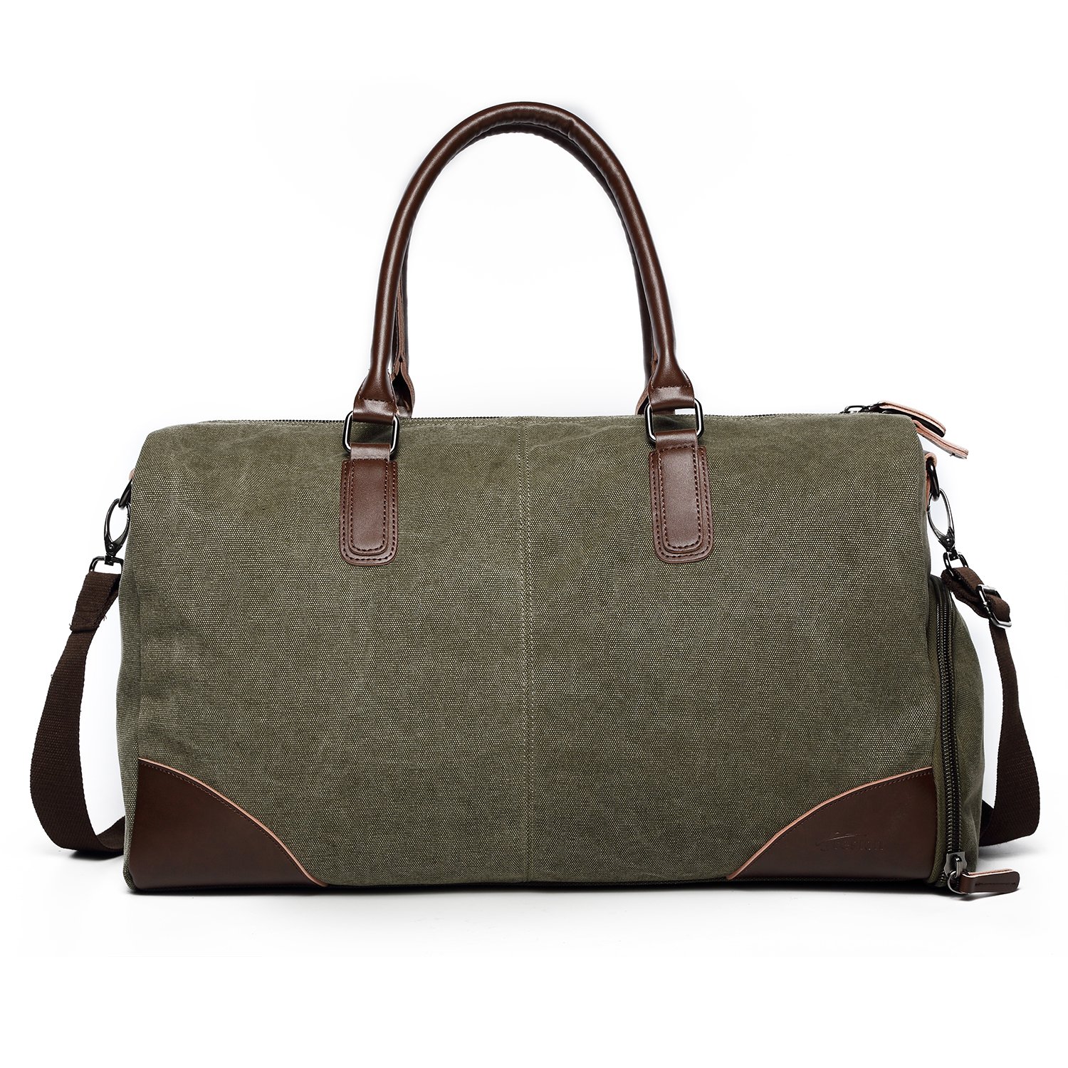 Fresion Casual Reisetasche Sporttasche Weekender Tasche Umhängetasche Duffel Bag für Damen Herren mit Großen Kapazität Armeegrün