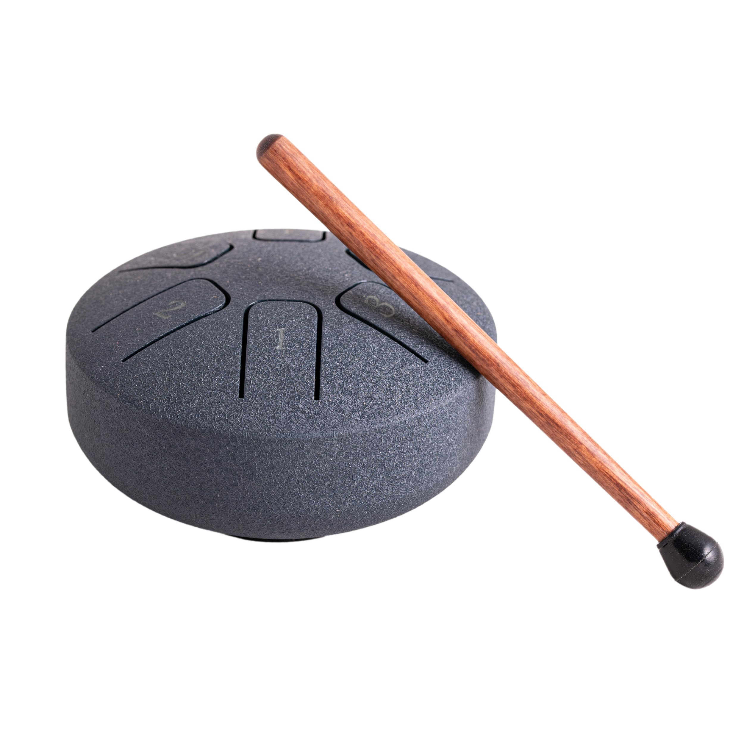 NKlaus Steeldrum 15744 Tongue Drum 4 Inch Handpan 6 Tones Dark Blue Steelpan Small