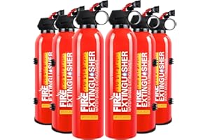 LIRCHES 6 Pack Fire Extinguisher for Home with Mount - Upgraded 8-in-1 Portable Fire Extinguisher for Car Vehicle Boat House Kitchen, Water-Based Fire Extinguisher for A, B, C, K Fires