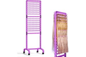 Sunnacate Braiding Hair Rack 280 Pegs, Height Adjustable, Mobile Braid Rack with Wheels, Standing Braider Rack Hair Stand Divider Separator Hair Extension Holder Hanger for Salon Home