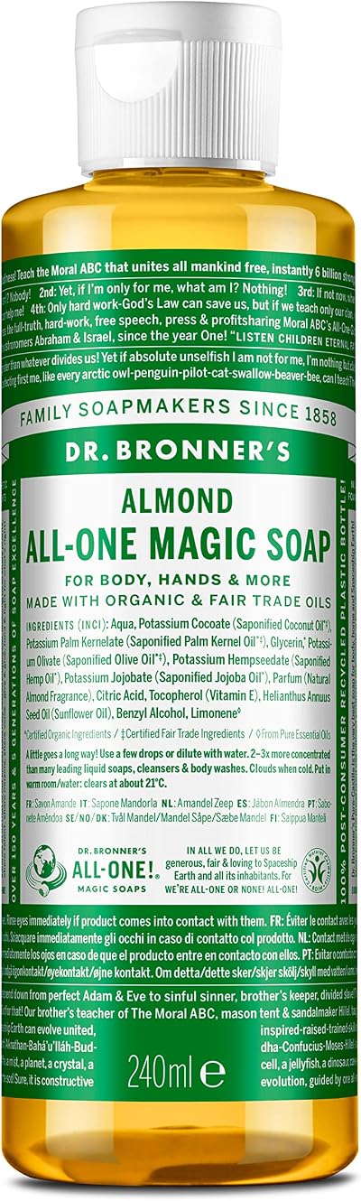 Dr. Bronner's Almond Pure-Castile Liquid Soap 237ml vegan