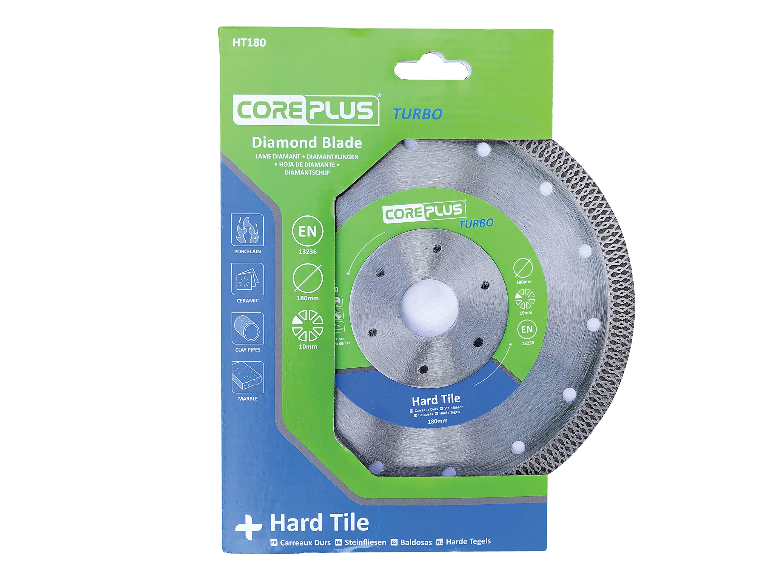CorePlus Hard Tile Turbo Diamond Blade 180mm x B25.4mm (7in)