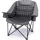 Pcuauld Camping Chairs for Adults Heavy Duty Padded Folding XL Camp Chairs with Cup Holder, Supports 500lbs, Oversized Large Outdoor Widen Comfy Lawn Chairs for Tailgating Sports Beach Yard