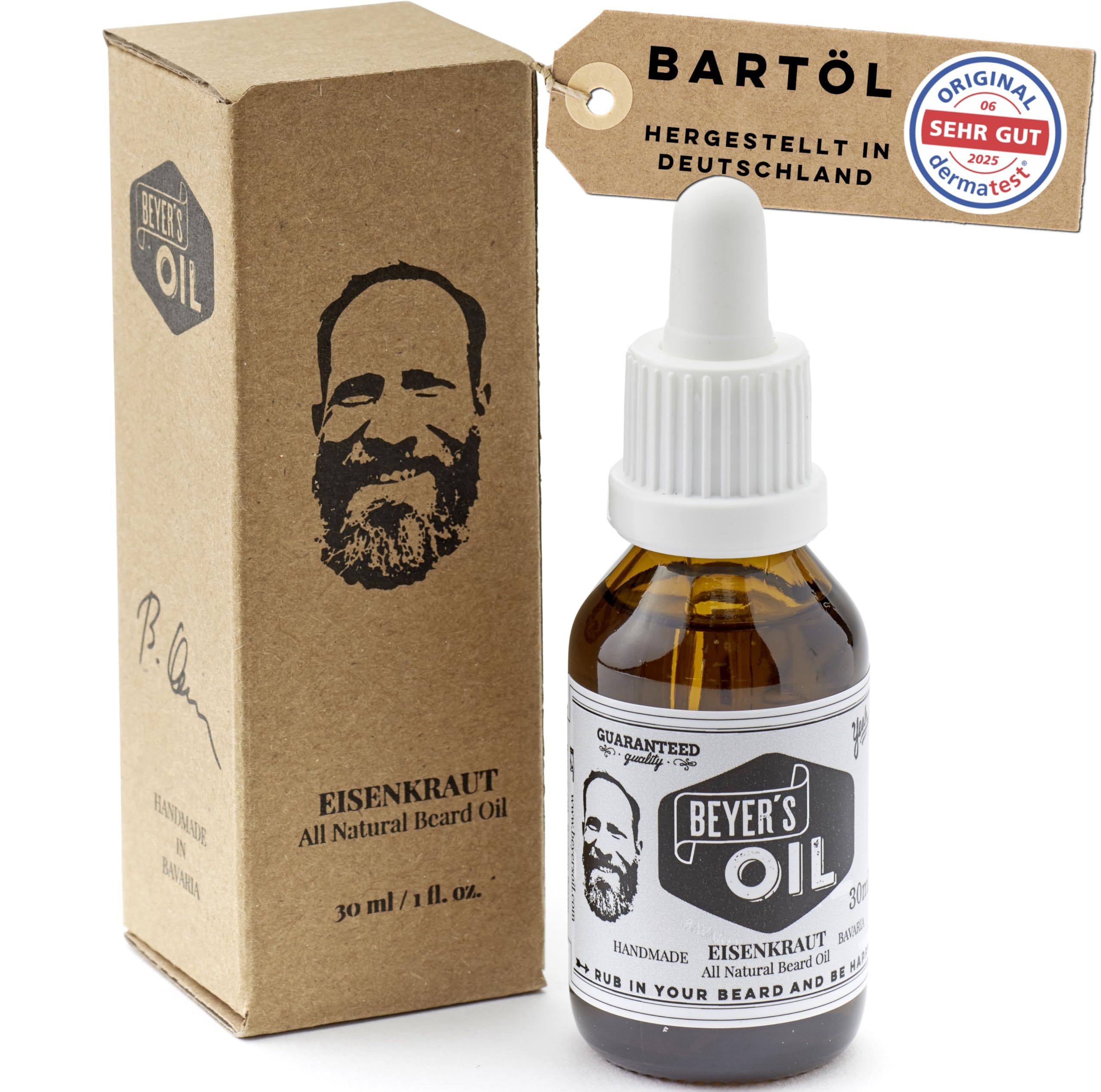 Beyer's Oil Beard Oil Eisenkraut (Verbena) 30ml - Handmade in Bavaria - 100% natural - Makes the beard soft, smooth and conditioned