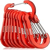 Booms Fishing CC5 Multi-Use Carabiner Clips, 10 Pack 2.7" Small Caribeener Clips, Mini Keychain Aluminum Caribeaner Clip