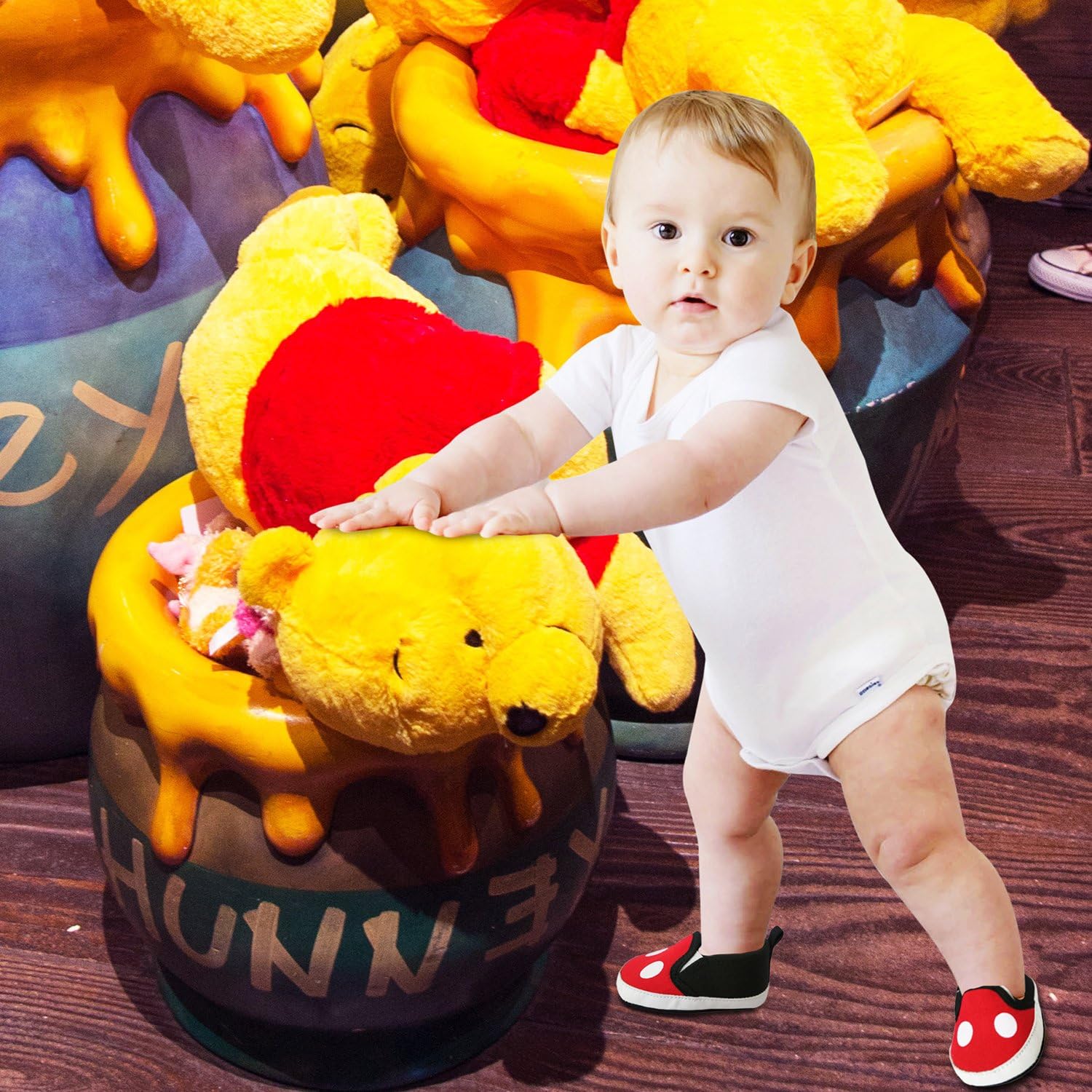  | Disney Mickey Mouse Red and Black Infant Shoes | Sneakers