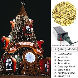 Pooqla Warm White Christmas Lights, 200 LED 66 ft