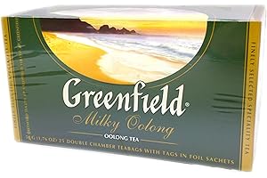 Greenfield Milky Oolong Olong Tea Classic Collection Finely Selected Speciality Tea 25 Double Chamber Teabags With Tags in Foil Sachets