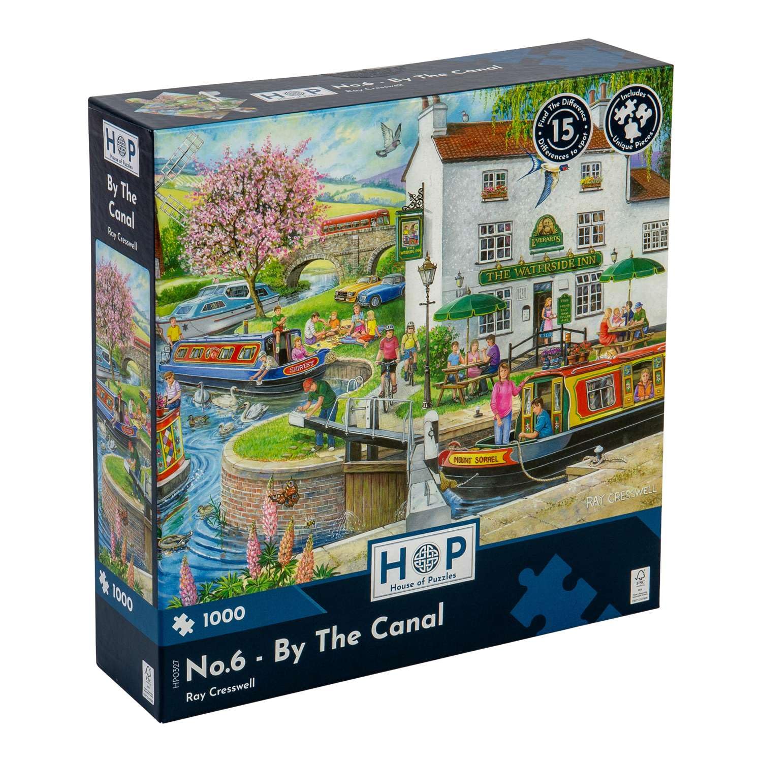 The House of Puzzles - No.6 - By The Canal Jigsaw - 1000 Piece Jigsaws For Adults, Artist Illustrated, Scenic Landscape, Deluxe Puzzle Gifts โ image 1