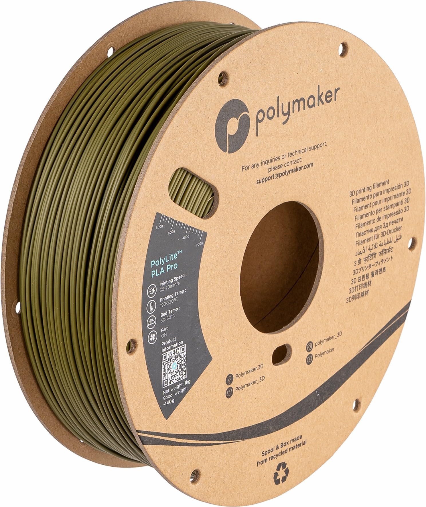 Polymaker PLA PRO Filament 1.75mm Army