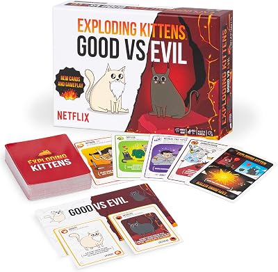 Exploding Kittens Good vs Evil Card Game 2-5 Players Ages 7+
